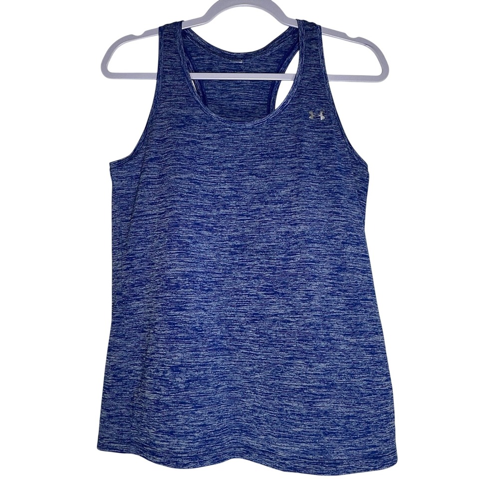 Under Armour Womens Blue Space Dye Heathered Racerback Tank Top Size S